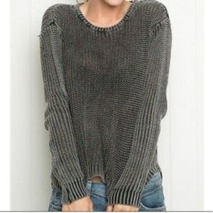 Brandy Melville acid wash cropped sweater